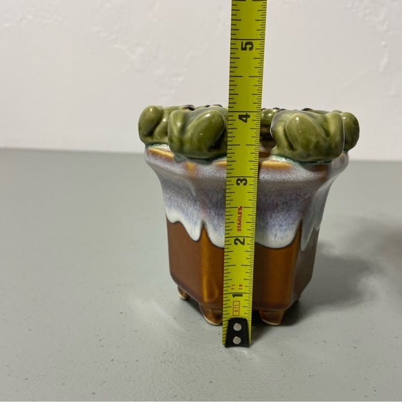 Frog Mini Planter Ceramic Home Decor Outdoor Garden - Picture 3 of 7